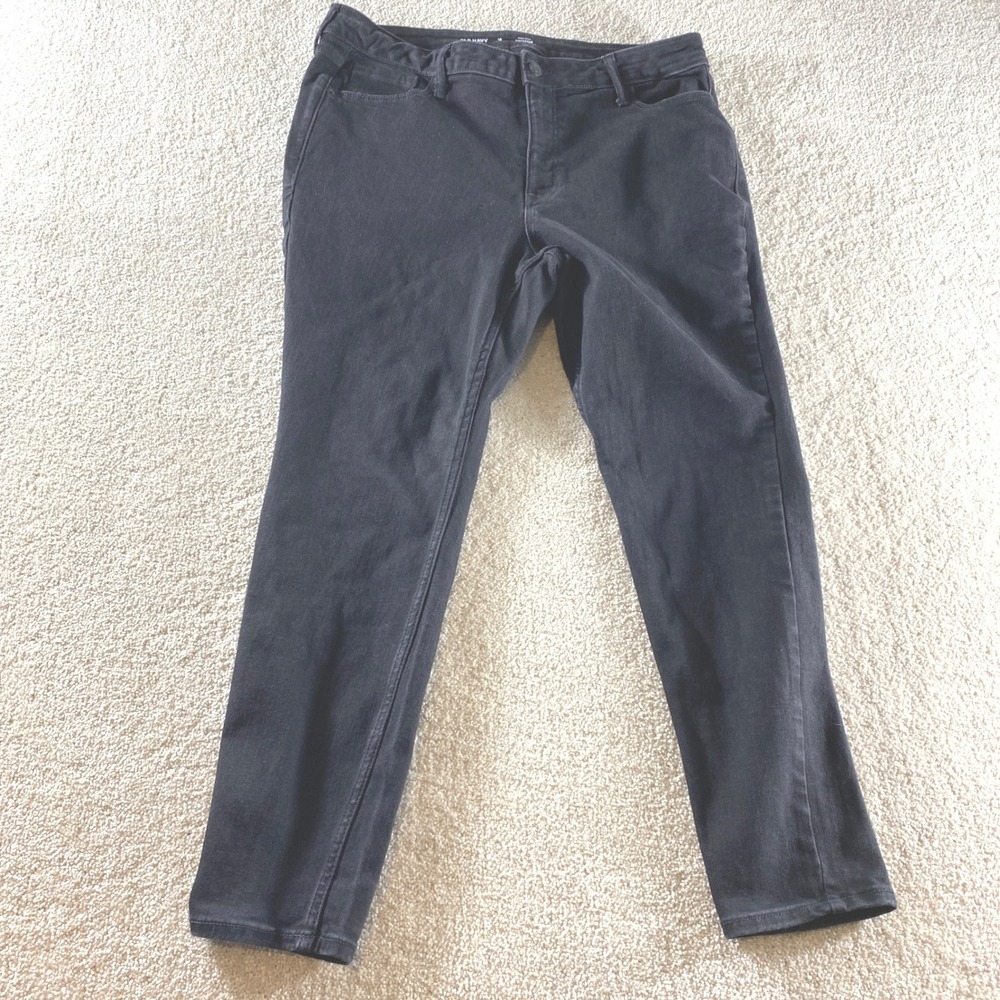 Old Navy Rockstar Super Skinny Jeans Womens 16 Short Black‎ High Rise Stretch